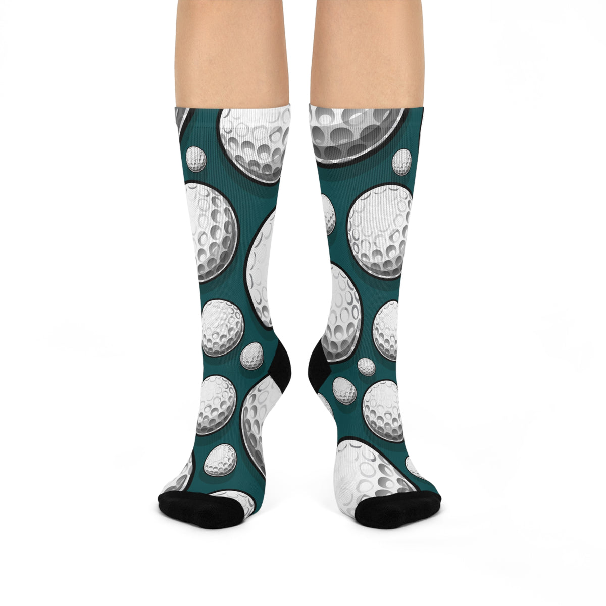 Golf Ball Novelty Socks with Cushioned Crew Socks